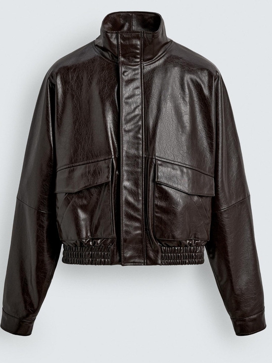 Zara Other - Zara Faux Leather Cropped Jacket